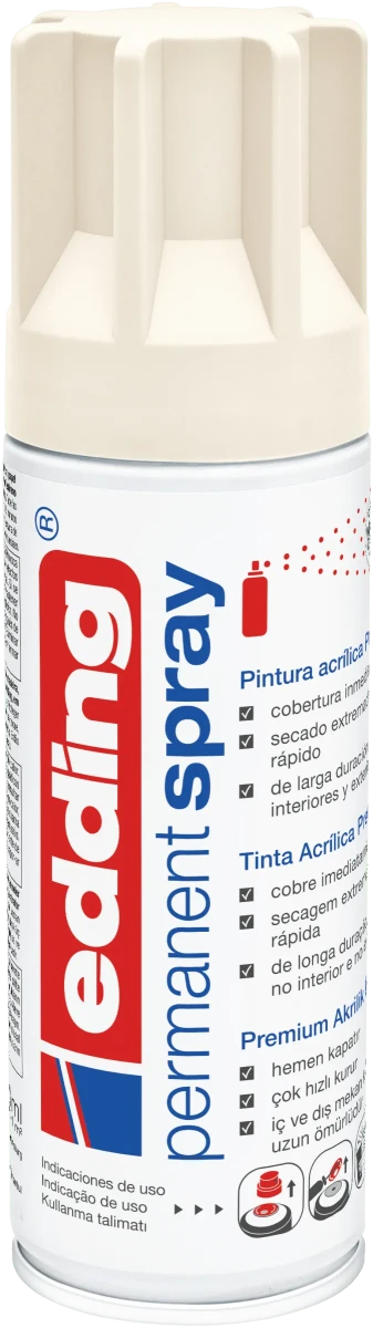Spray permanente de pintura acrílica de alta gama Edding E-5200 Blanco crema Mate1