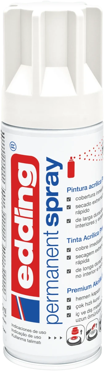 Spray permanente de pintura acrílica de alta gama Edding E-5200 Blanco Mate1