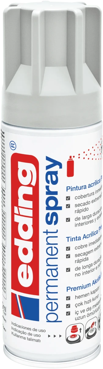 Spray permanente de pintura acrílica de alta gama Edding E-5200 Gris claro Mate1