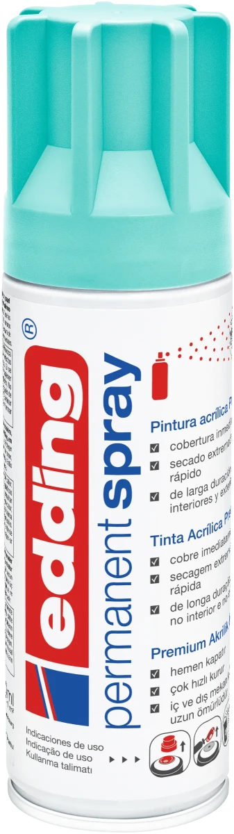 Spray permanente de pintura acrílica de alta gama Edding E-5200 Turquesa Mate1
