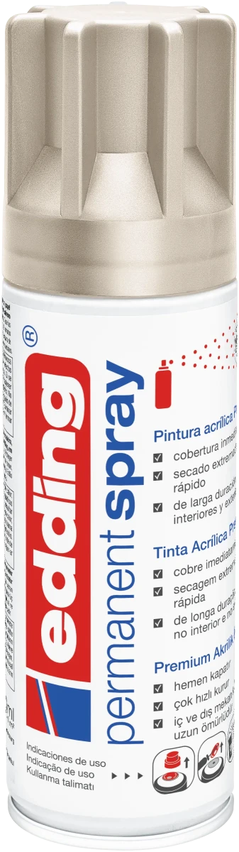 Spray permanente de pintura acrílica de alta gama Edding E-5200 Dorado Champaña Brillante1