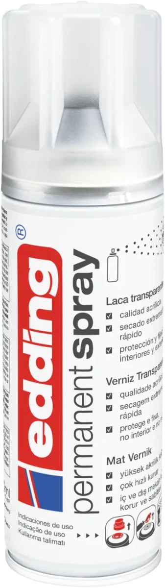Spray Permanente Laca Incolora Edding E-5200 Terminación Brillante1