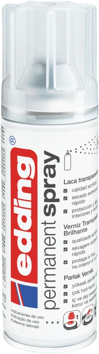 Spray Permanente Laca Incolora Edding E-5200 Terminación Mate1