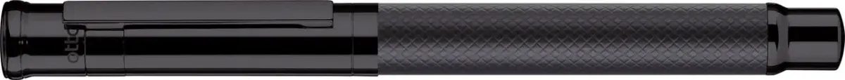 Rollerball Otto Hutt D04 Negro Lacado Mate Guilloche1