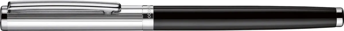 Pluma Fuente Otto Hutt D01 M Guilloche Negro Lacado Cplata1