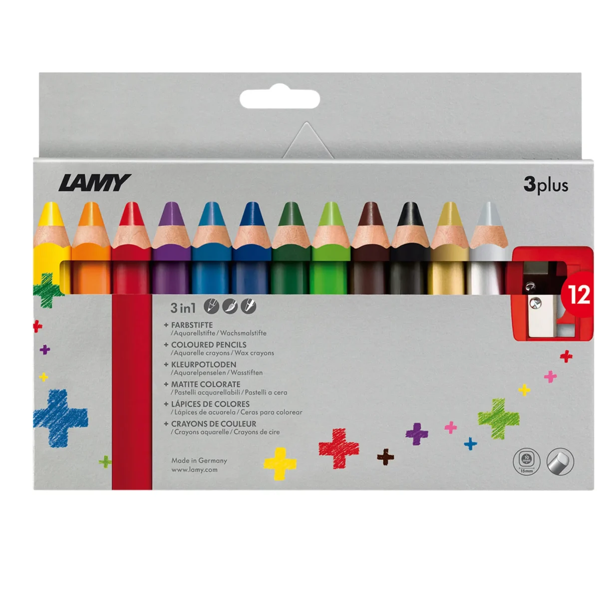 Lápices de colores Lamy 3Plus + Saca Punta 12Pc1
