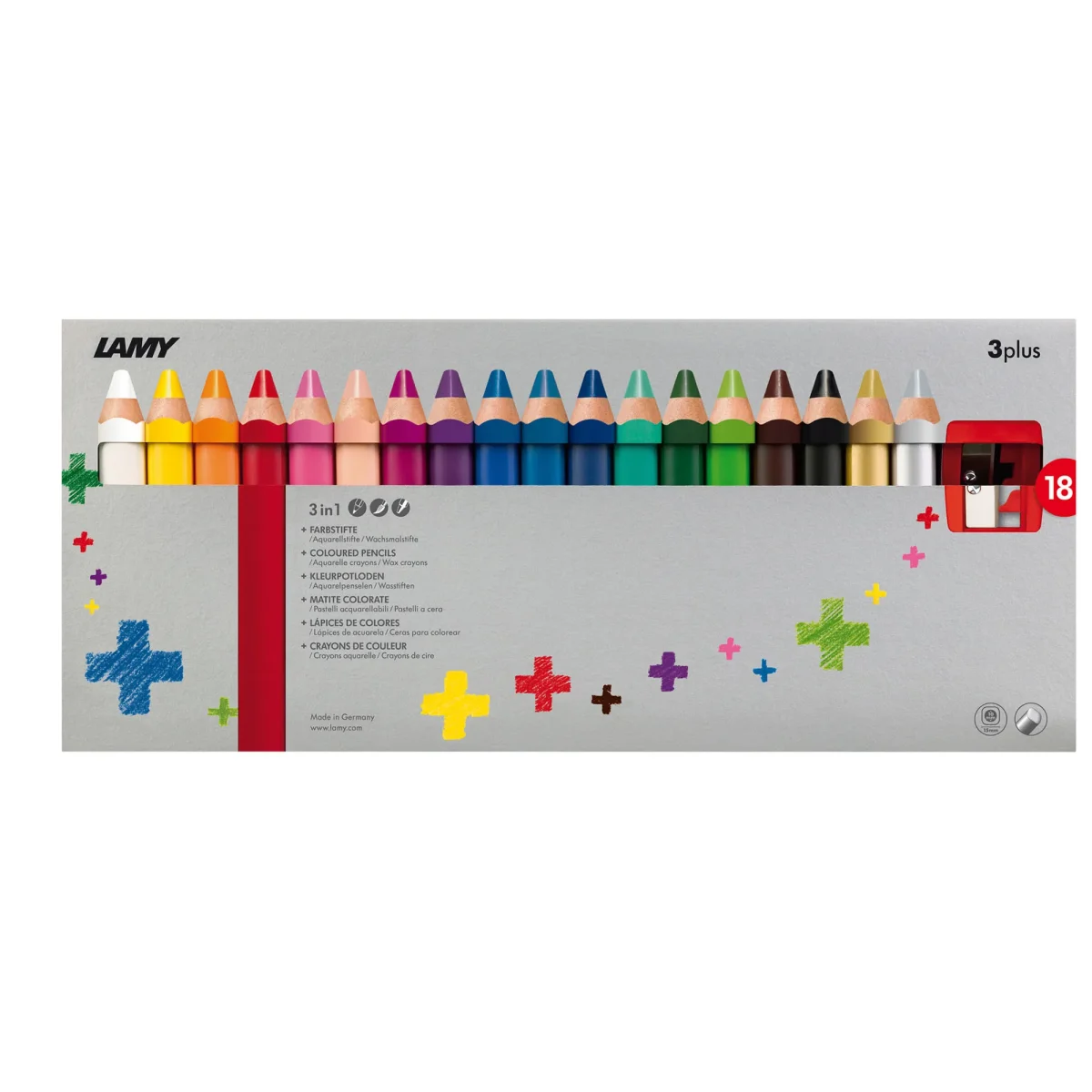 Lápices de colores Lamy 3Plus + Saca Punta 18Pc1
