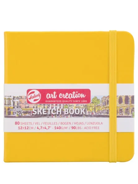 Libreta Sketchbook Color Amarillo 12x12cm Art Creation1