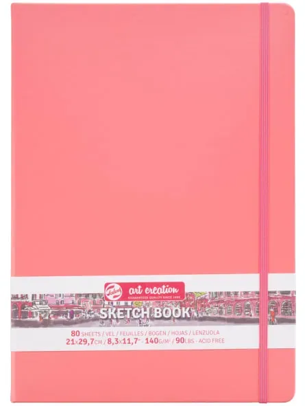 Libreta Sketchbook Rojo Coral 21x29.7 cm Art Creation1