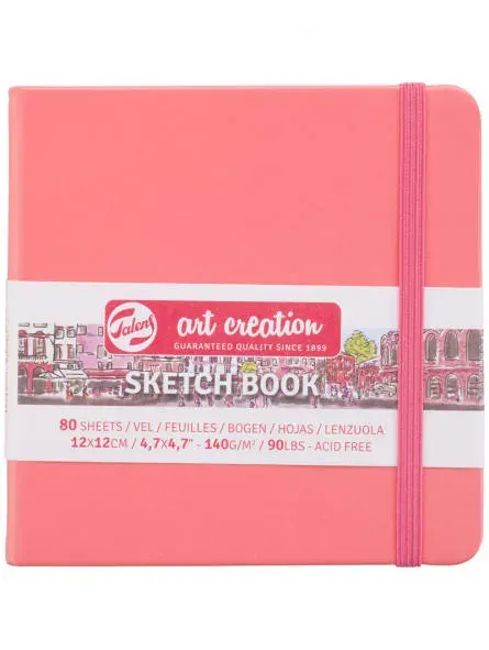 Libreta Sketchbook Rojo Coral 12x12cm Art Creation1