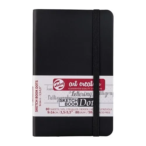 ART CREATION LIBRETA NEGRA PUNTOS 9 X 14 CM 80 GR 80 H1