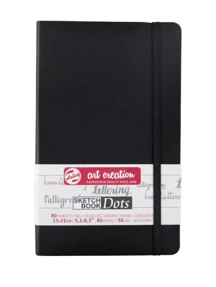 ART CREATION LIBRETA NEGRA PUNTOS 13 X 21CM 80GR 80 H1