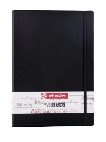 ART CREATION LIBRETA NEGRA PUNTOS 21X29.7 CM 80GR 80 H1