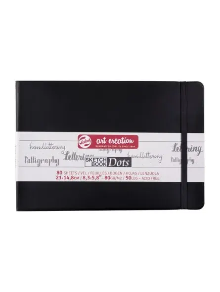 ART CREATION LIBRETA NEGRA PUNTOS 21 X 14.8 CM 80 GR 80 H1