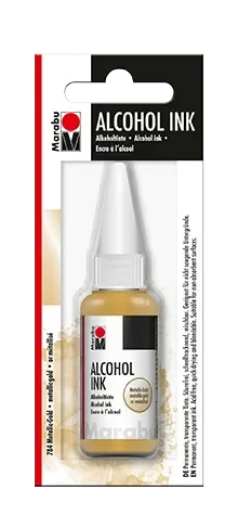 Marabu Tinta permanente base Alcohol, metallic-gold 784, 20 ml1
