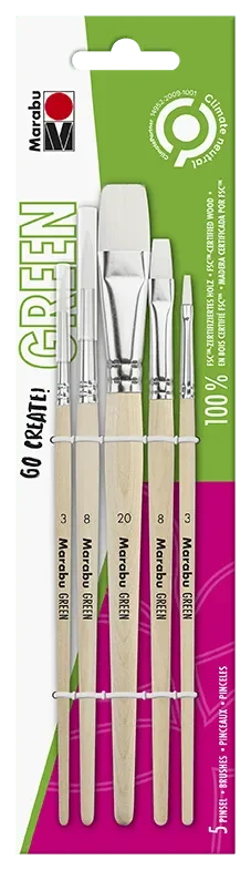 Marabu ECO set de 5 pinceles1