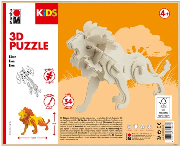 Marabu KiDS Puzzle 3D - Lion1