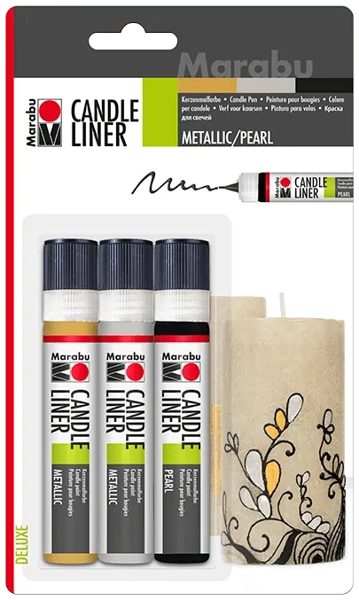 Marabu Pintura para velas, Metizalos 3u. x 25 ml1