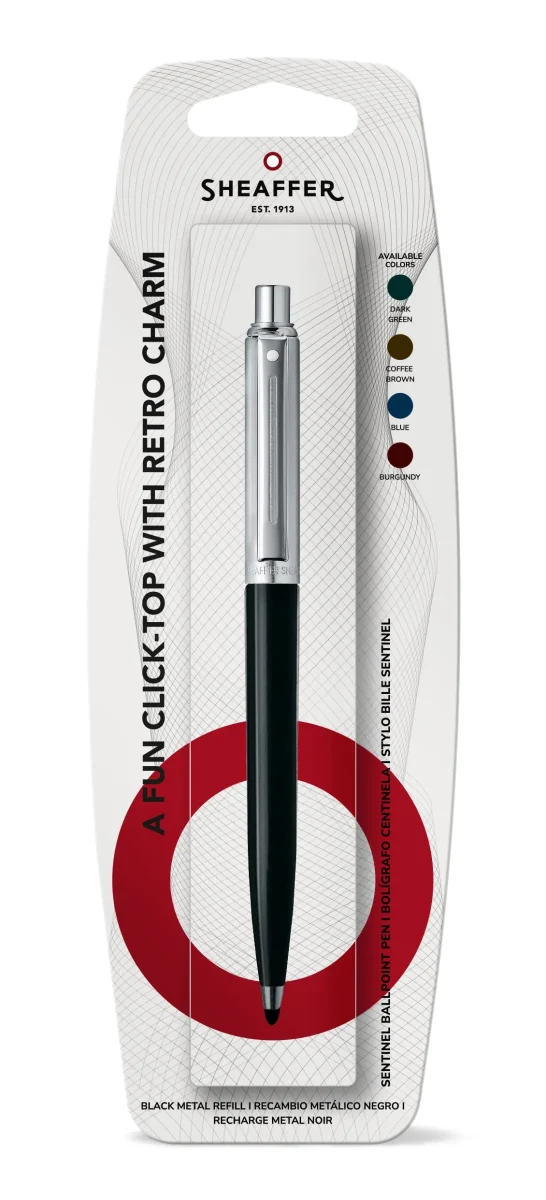 Bolígrafo Sheaffer Sentinel Negro / Cromo CT BLISTER1