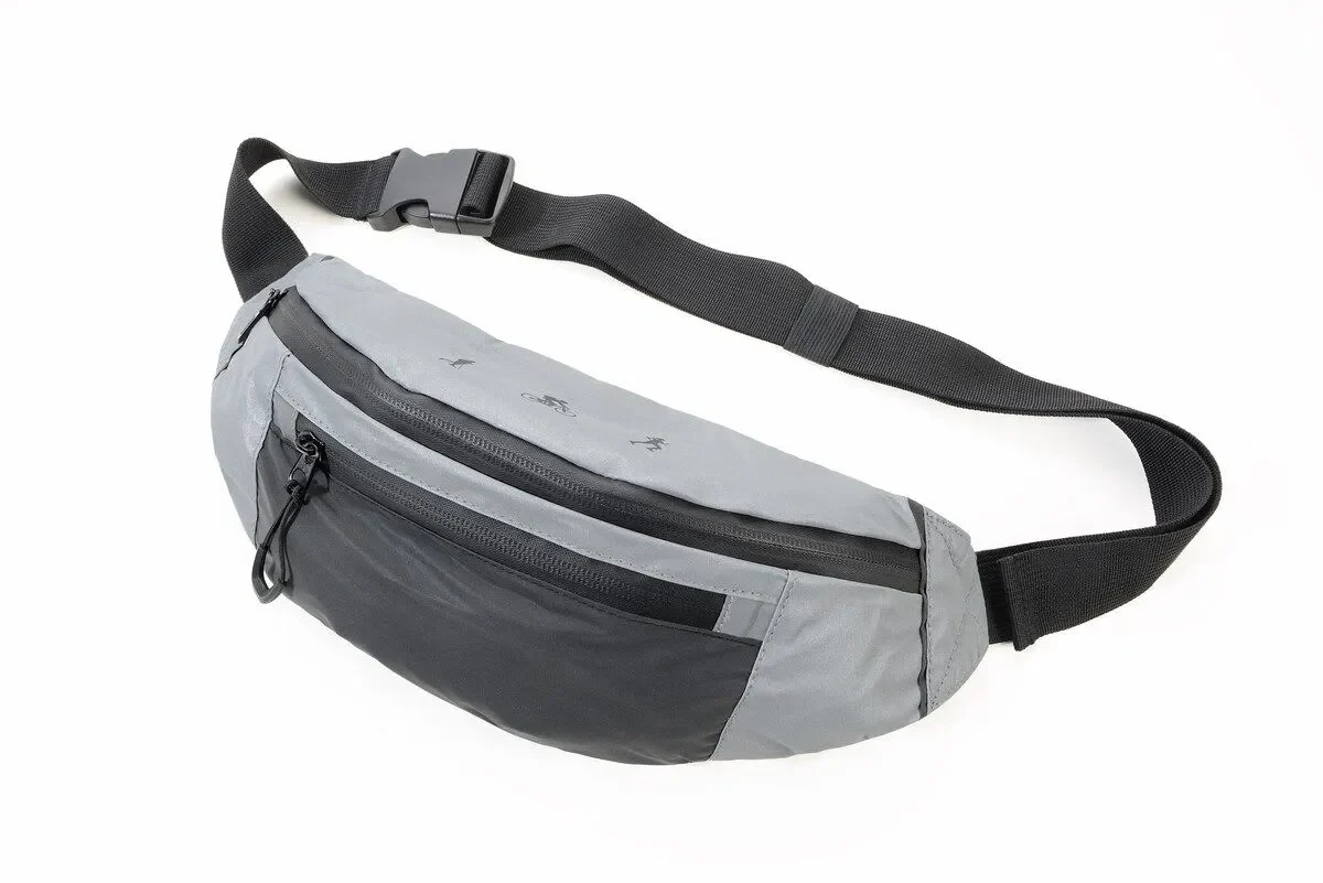 Bolso Troika tipo Riñonera 3 compartimentos con cierre.Gris/negro1