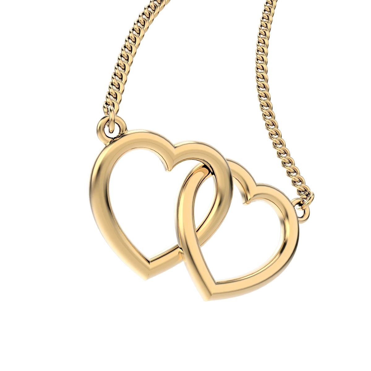 CHOCLI Collar con Baño18k Corazones Dobles1