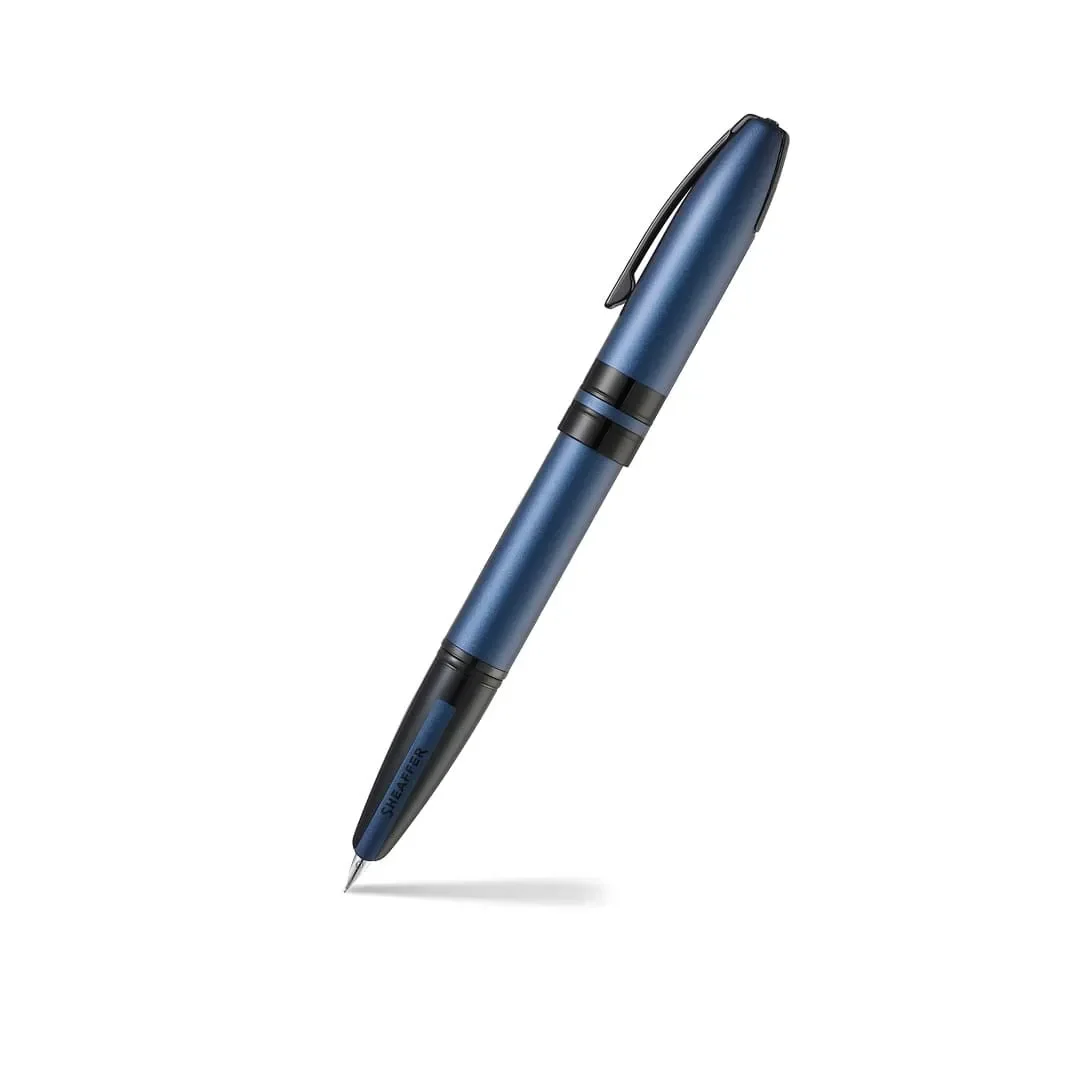 Pluma Fuente Sheaffer Icon Azul Mate detalles _en PVD negro,1