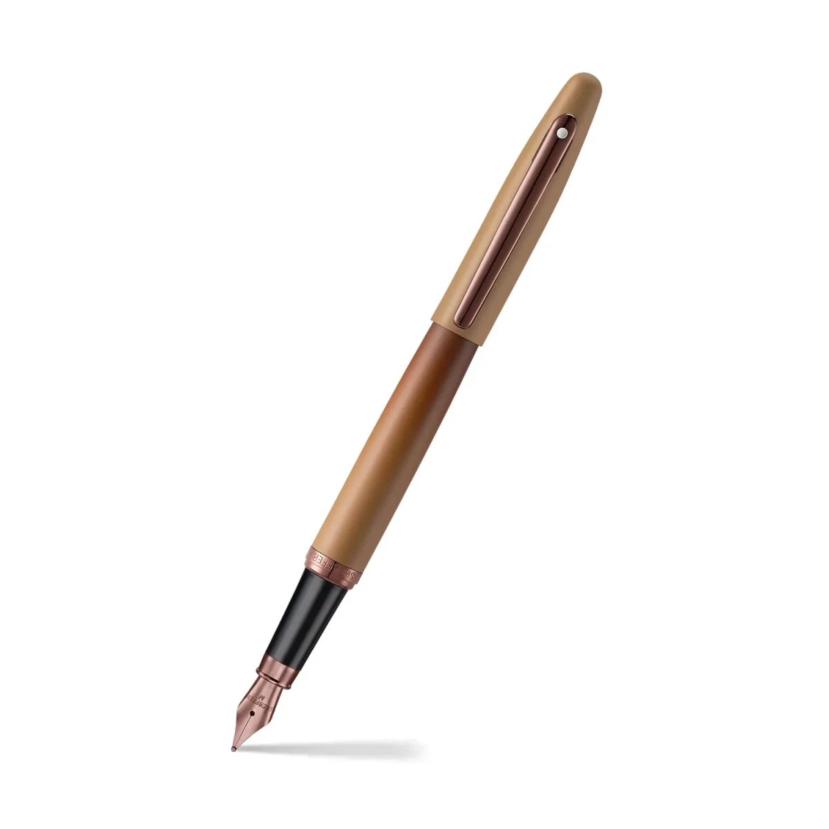 Pluma Sheaffer Vfm Edición Coffee Pvd Plumín M + Convertidor1