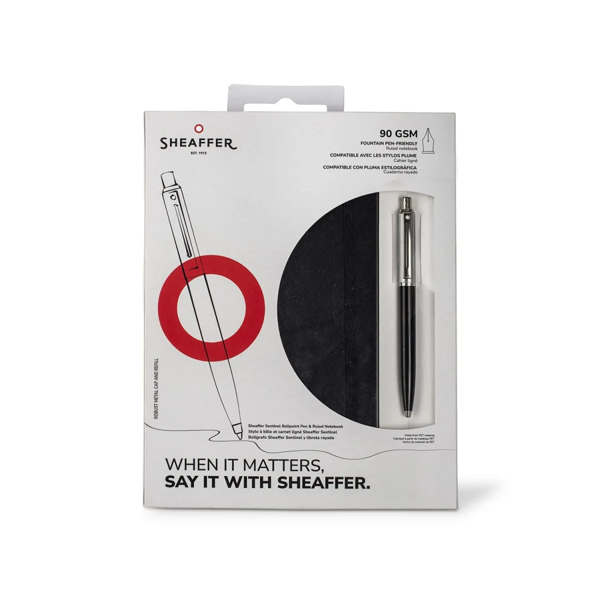 Bolígrafo Sheaffer 321 Sentinel negro / cromo + Libreta A51