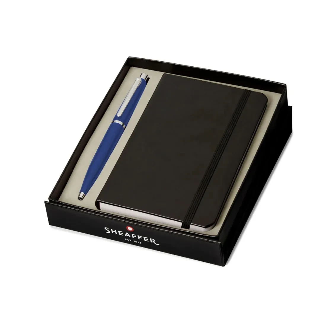 Bolígrafo Sheaffer VFM G9401, Azul neón CT + Libreta A61