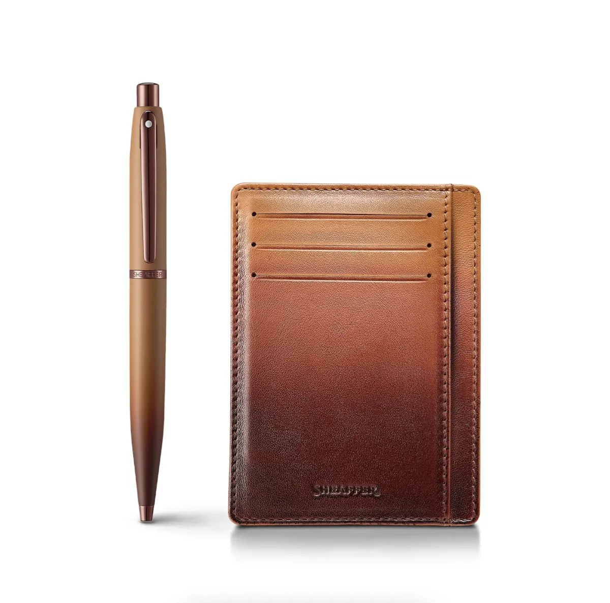 Set Bolígrafo Sheaffer VFM Café Marrón Mate Con Ribetes Cch1