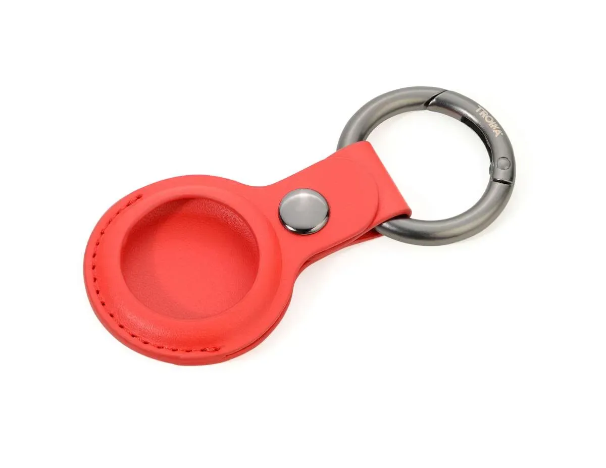 Llavero TROIKA AIRTAG COVER gunmetal, rojo1