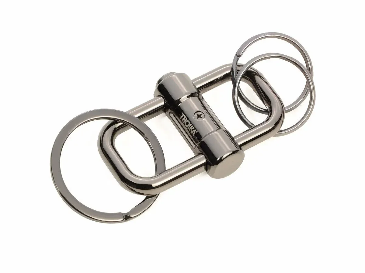 Llavero Troika 3 anillos para llaves en 2 tamaños.Metal gris1