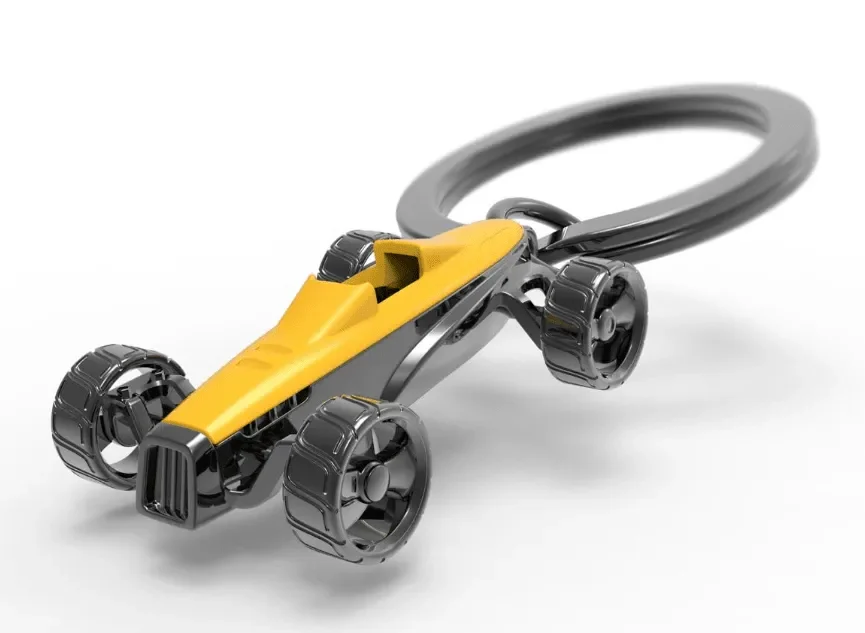 Llavero Metalmorphose Auto de carrera Amarillo (MTM)1