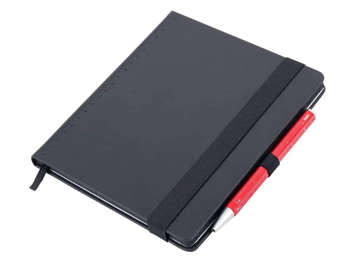 Bloc de notas TROIKA BLACK SLIMPAD A5 lapiz Rojo1