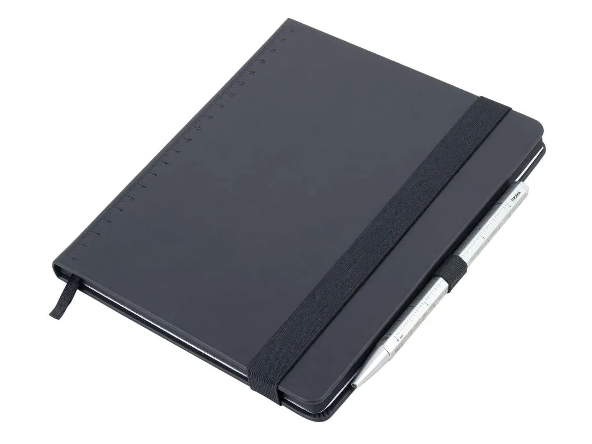 Bloc de notas TROIKA BLACK SLIMPAD A5 lapiz Plateado1