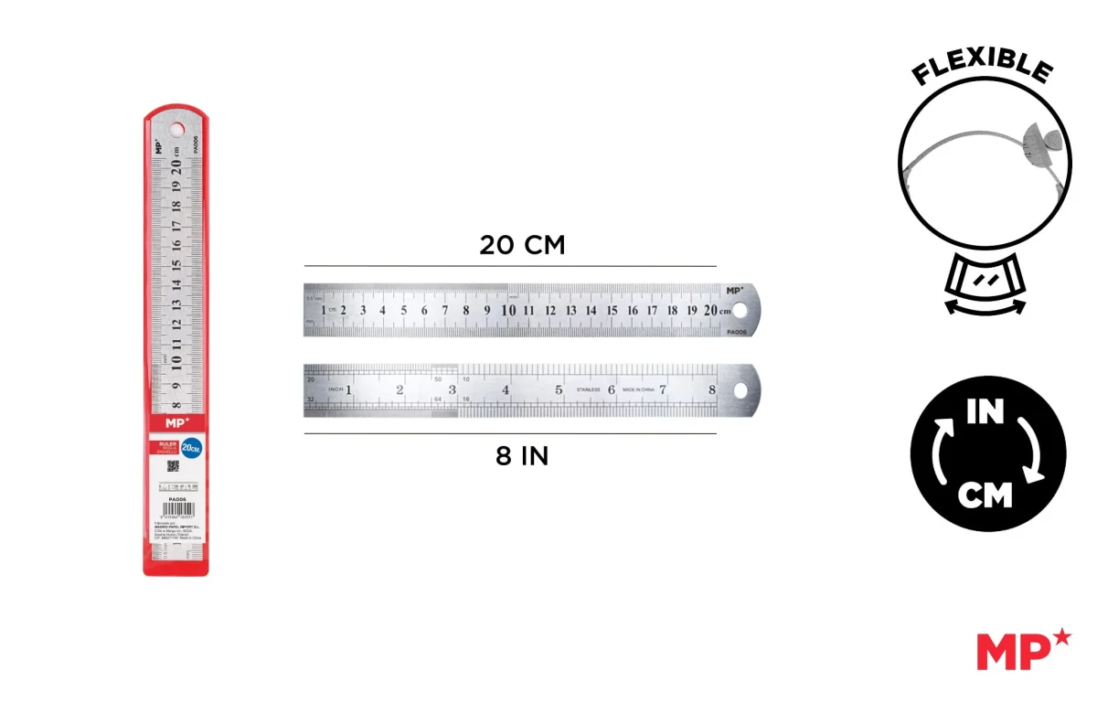 Regla Metálica De Acero Inoxidable 20Cm (MP)1