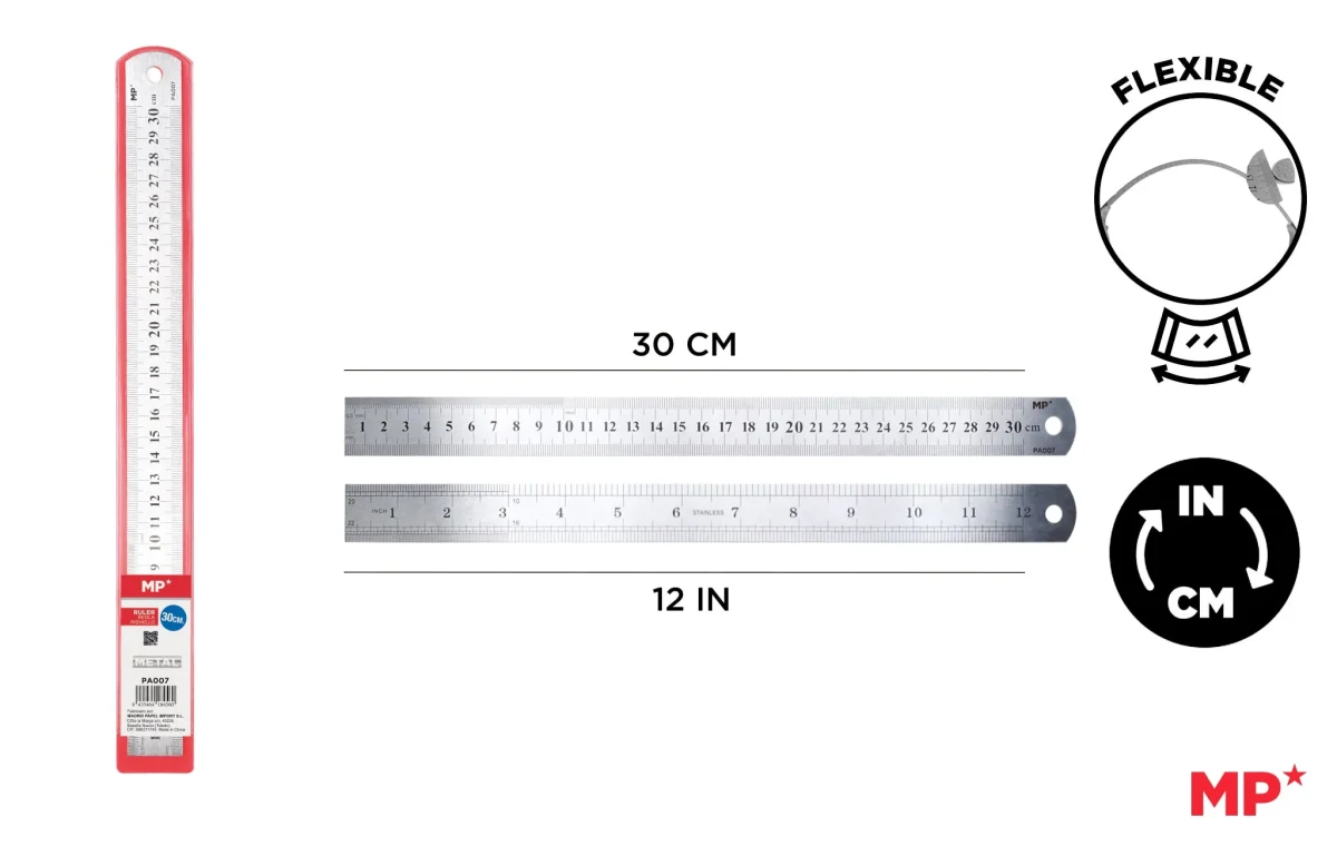 Regla Metálica De Acero Inoxidable 30Cm (MP)1