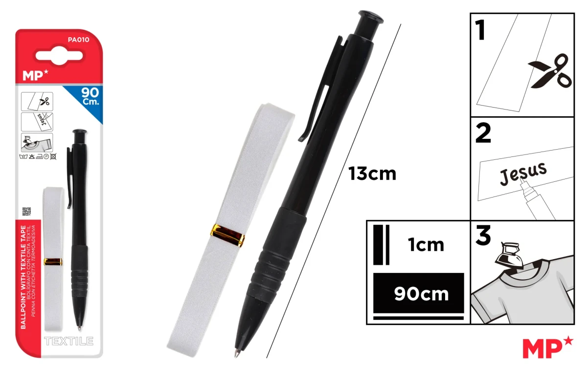 Boligrafo De Tinta Para Tela y Cinta Color Variado1