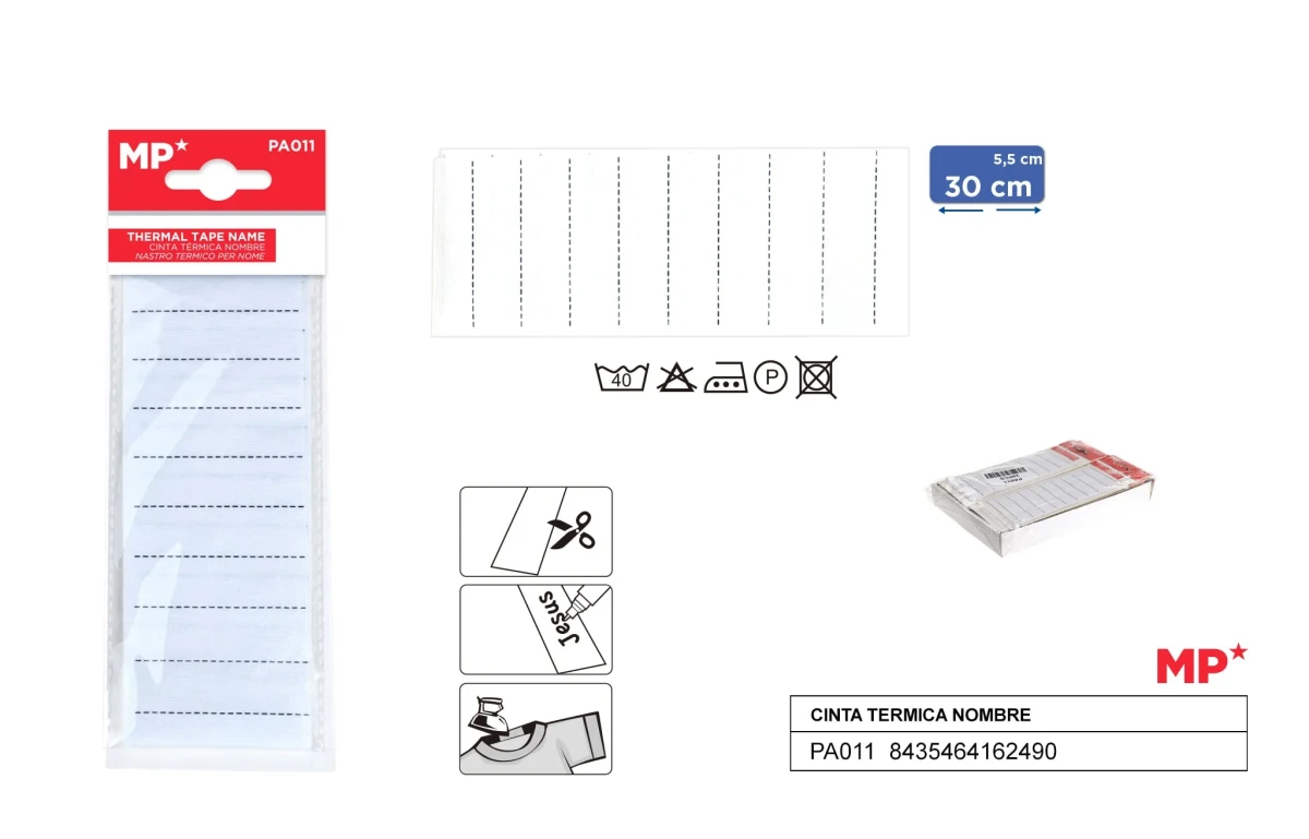 Blister De Cinta Termica Para Nombre 5.5mmX30cm Color Blanco1