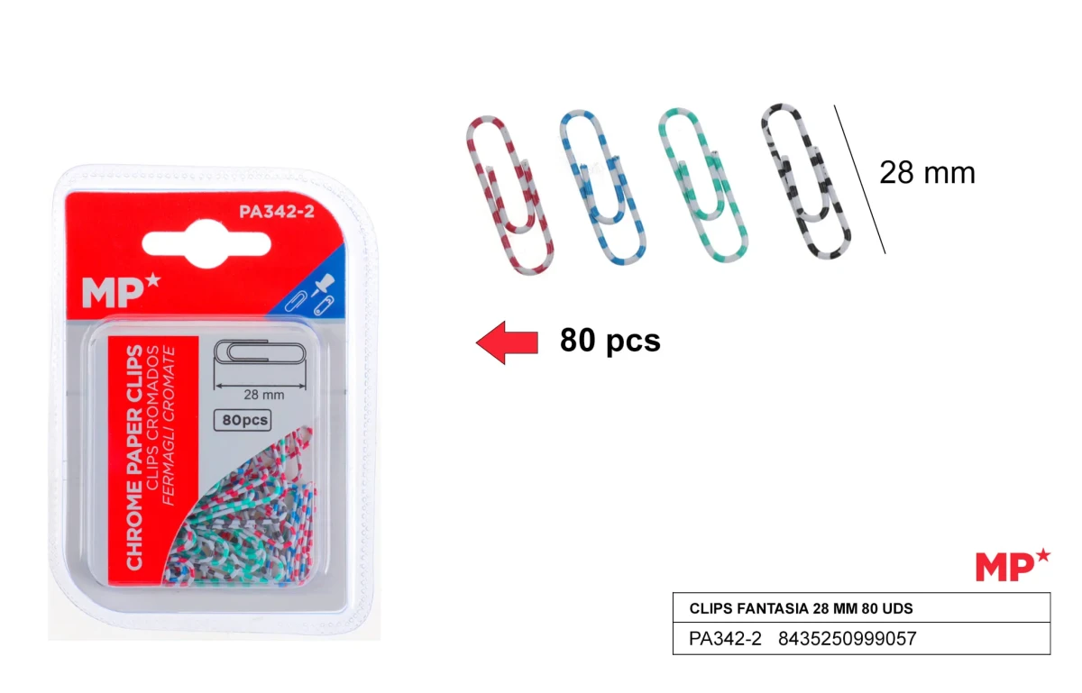 Pack De Clips Fantasia 28mm X 80Uds Color Variado1
