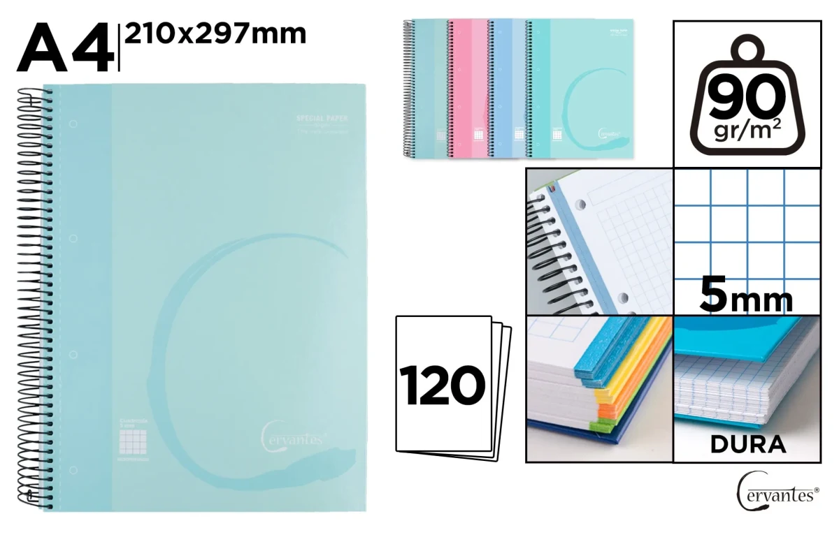 Cuaderno Espiral A4 120 Hojas 90 G/M² (MP)1