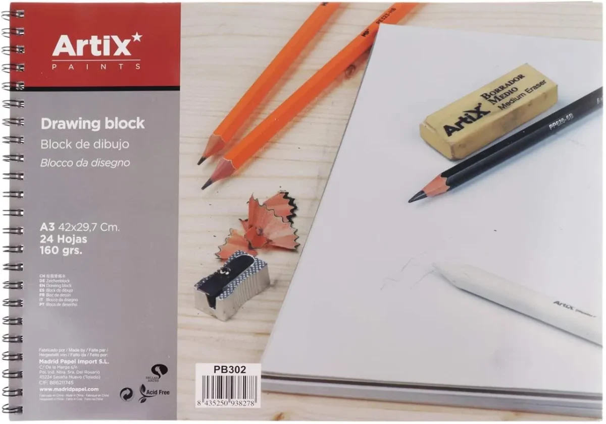 Croquera De Dibujo. 24 Hojas Tamaño A3 Marca Artix1