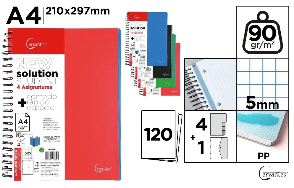 CUADERNO Cervantes A4 120 HOJAS Y 4 TAPAS.1