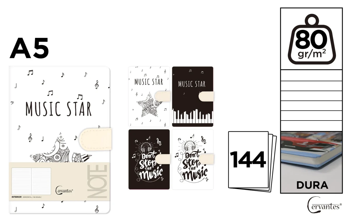 Cuaderno De Notas Music 13.4 X 19 Cm (MP)1