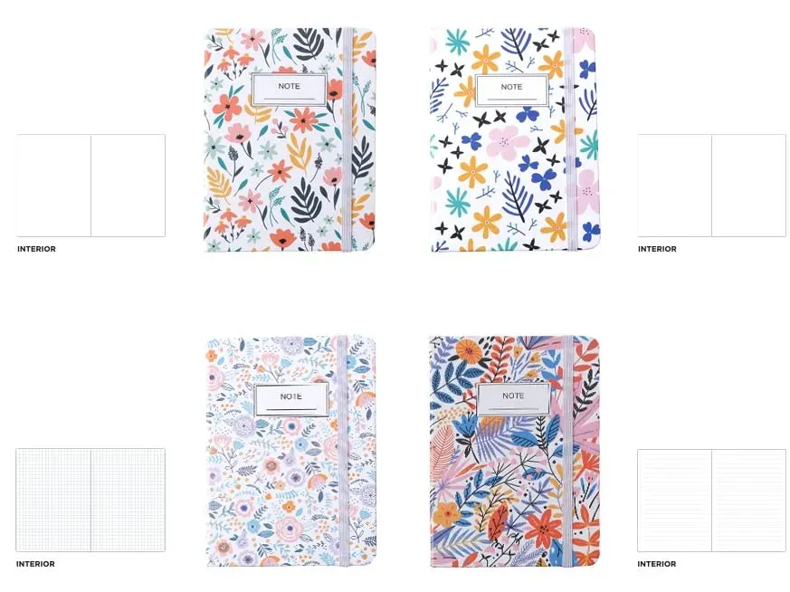 Cuaderno De Notas Tapa Forrada Diseño Flores A61
