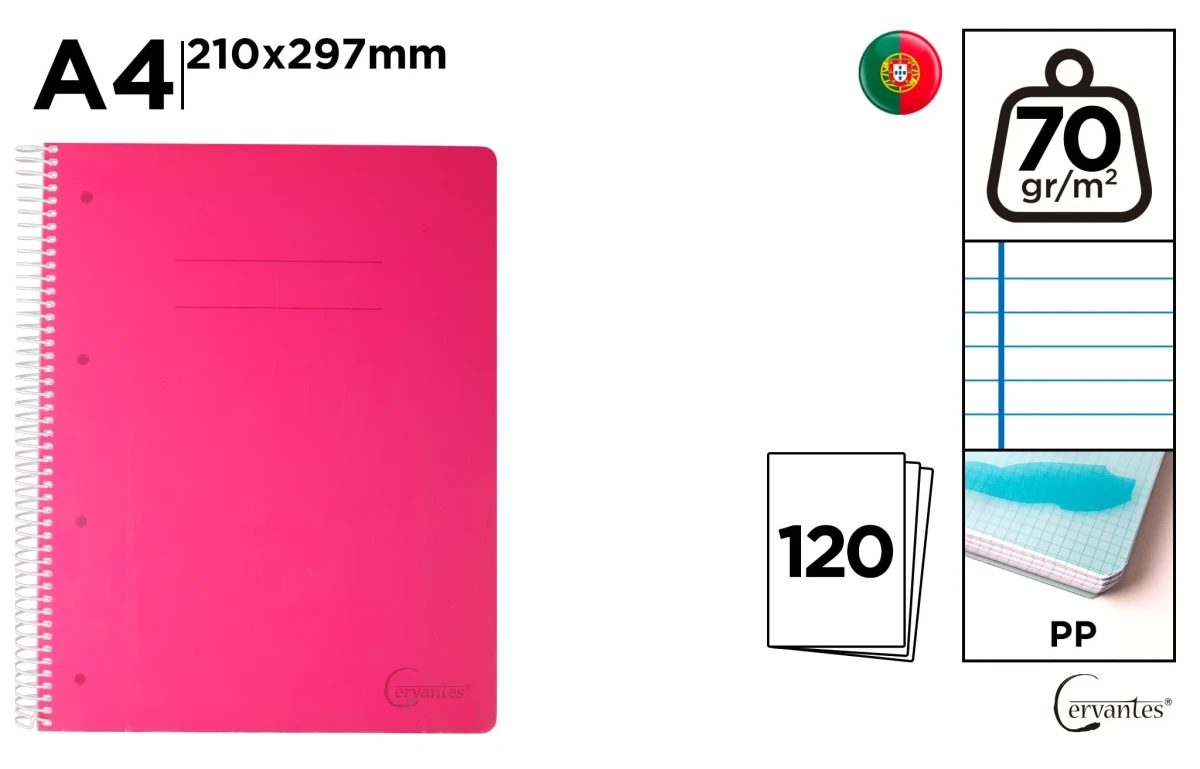 Cuaderno Espiral Tapa PP Surtido A4 70 G/M² (MP)1