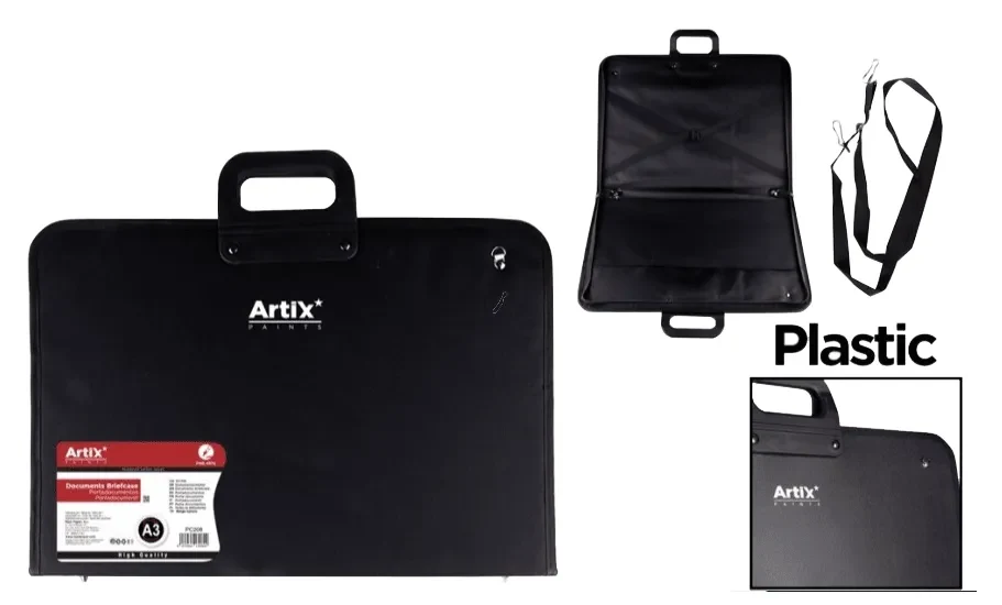 Portadocumentos A3 (42cmX29.7cm) Acabado En Plastico Marca Artix Color Negro (MP)1