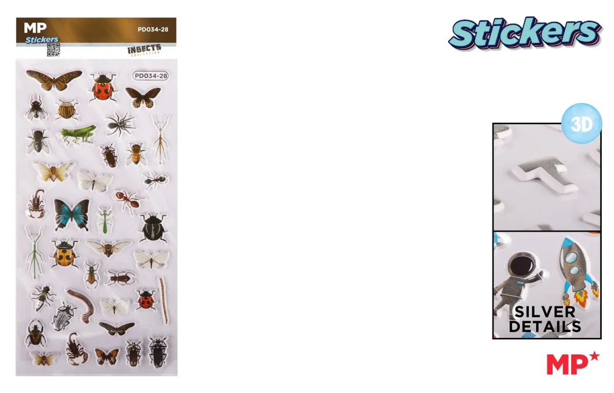Pegatinas Stickers Relieve Mariposas E Insectos (MP) Variado1