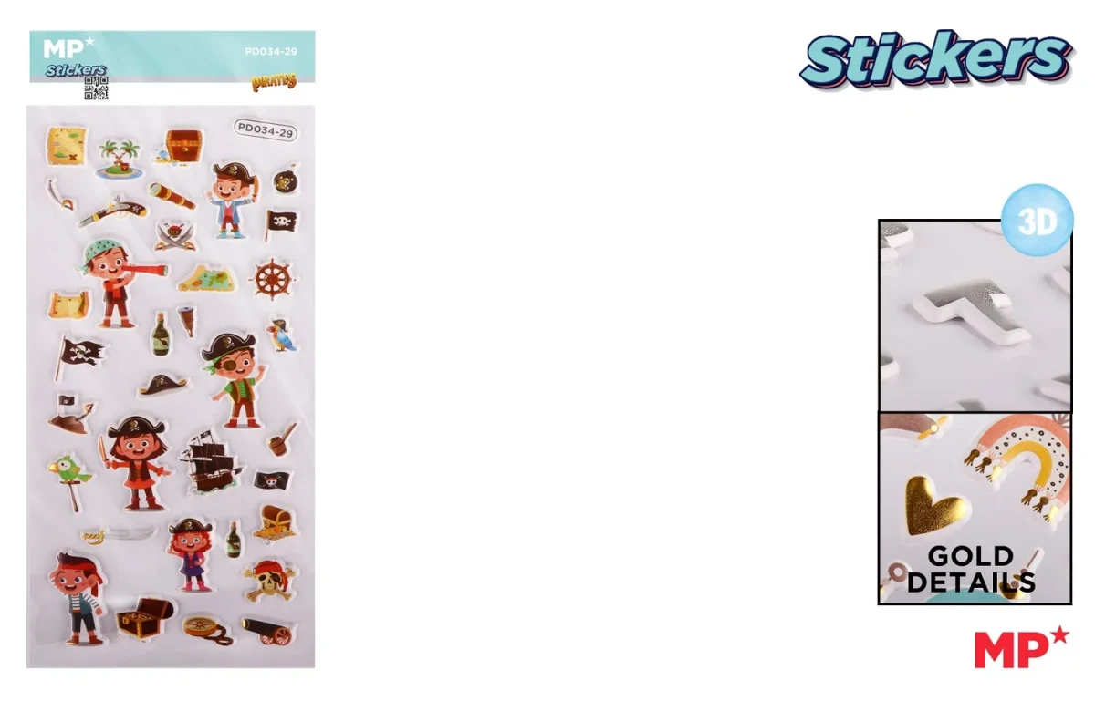 Pegatinas Stickers Relieve Piratas Variado1