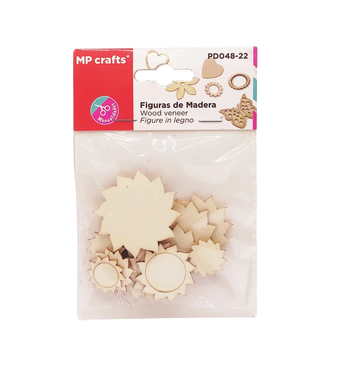 Set De Figuras De Madera Diseño Sol X 19Uds Marca MP Crafts Color Beige (MP)1